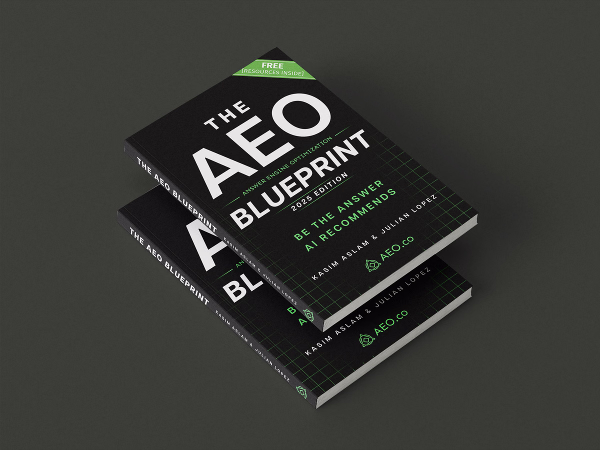 The AEO Blueprint — two copies stacked